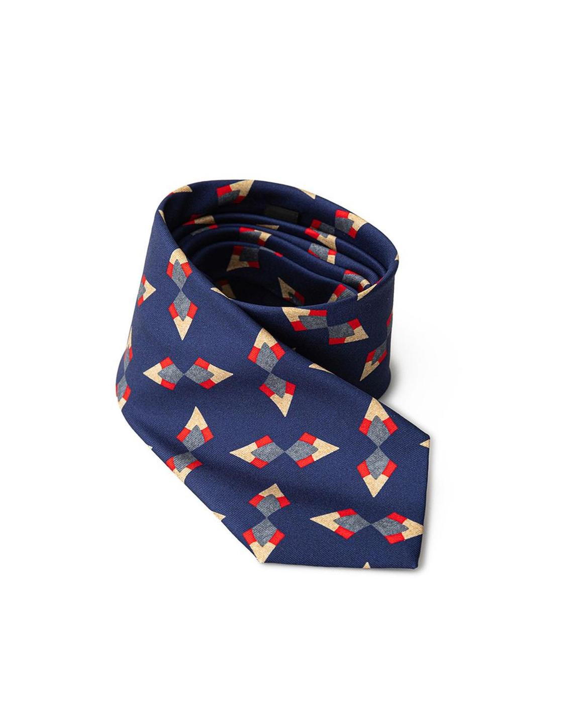 Geometric Silk Tie Modern Style - Blue Ties main product photo