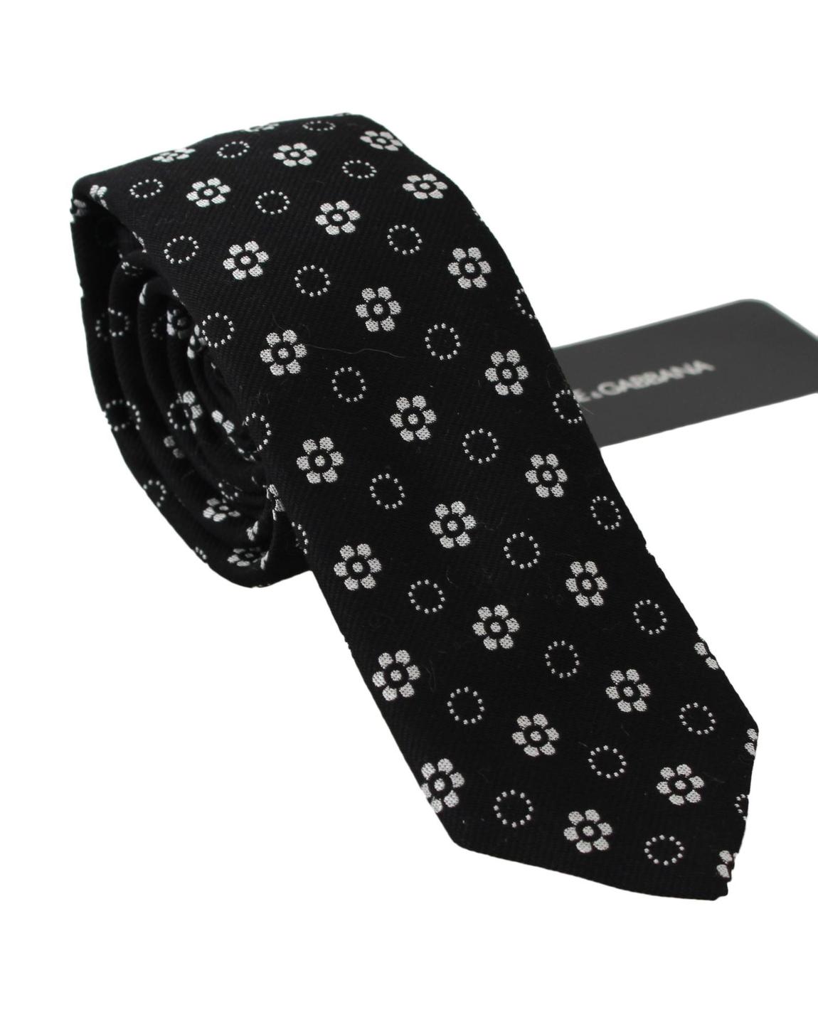 Dolce Gabbana Floral Tie Black White main product photo