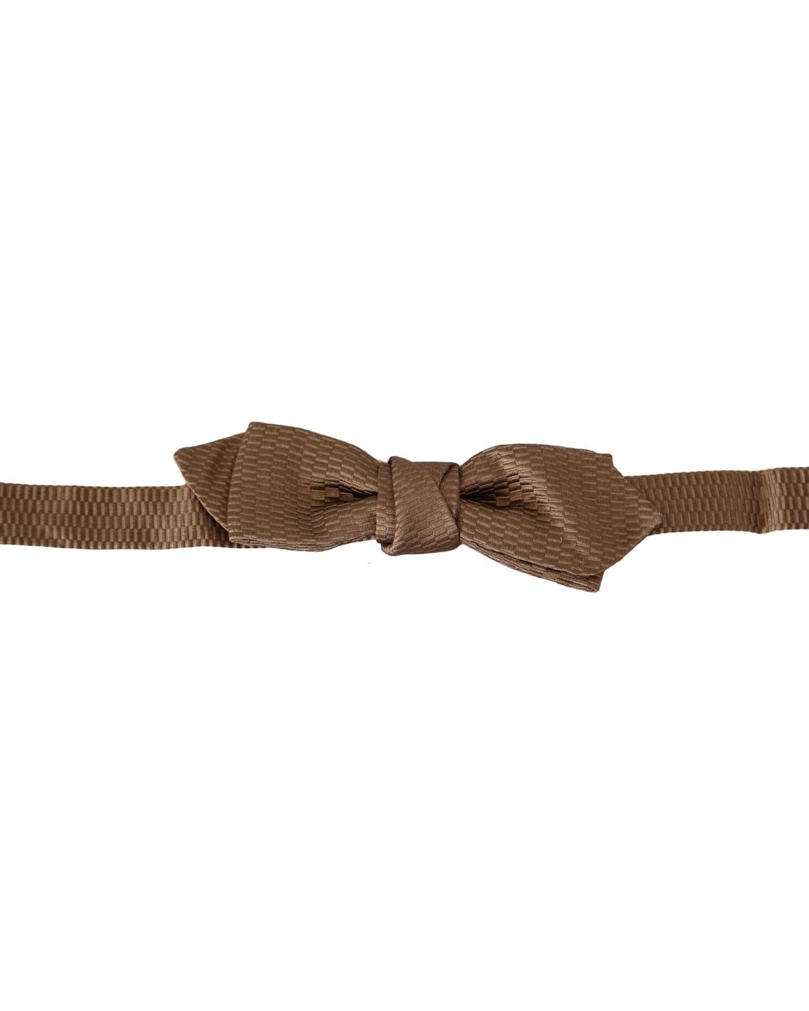 Dolce Gabbana Bow Tie Brown Silk main product photo