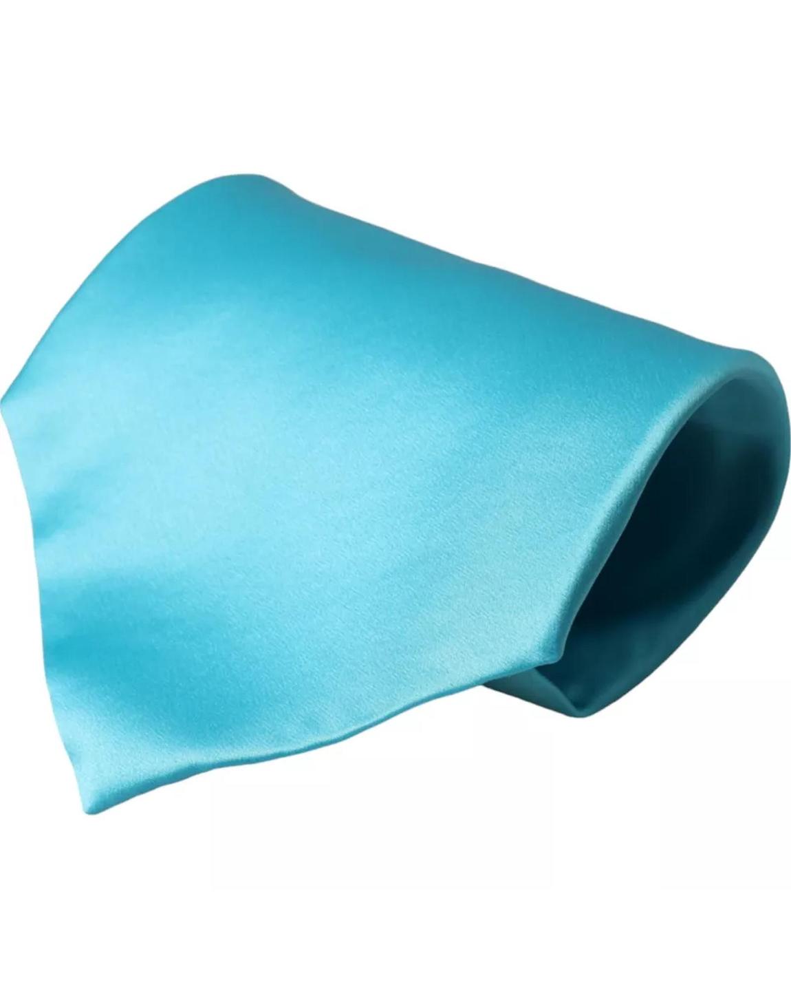 Silk Necktie Turquoise Solid- Blue Ties main product photo