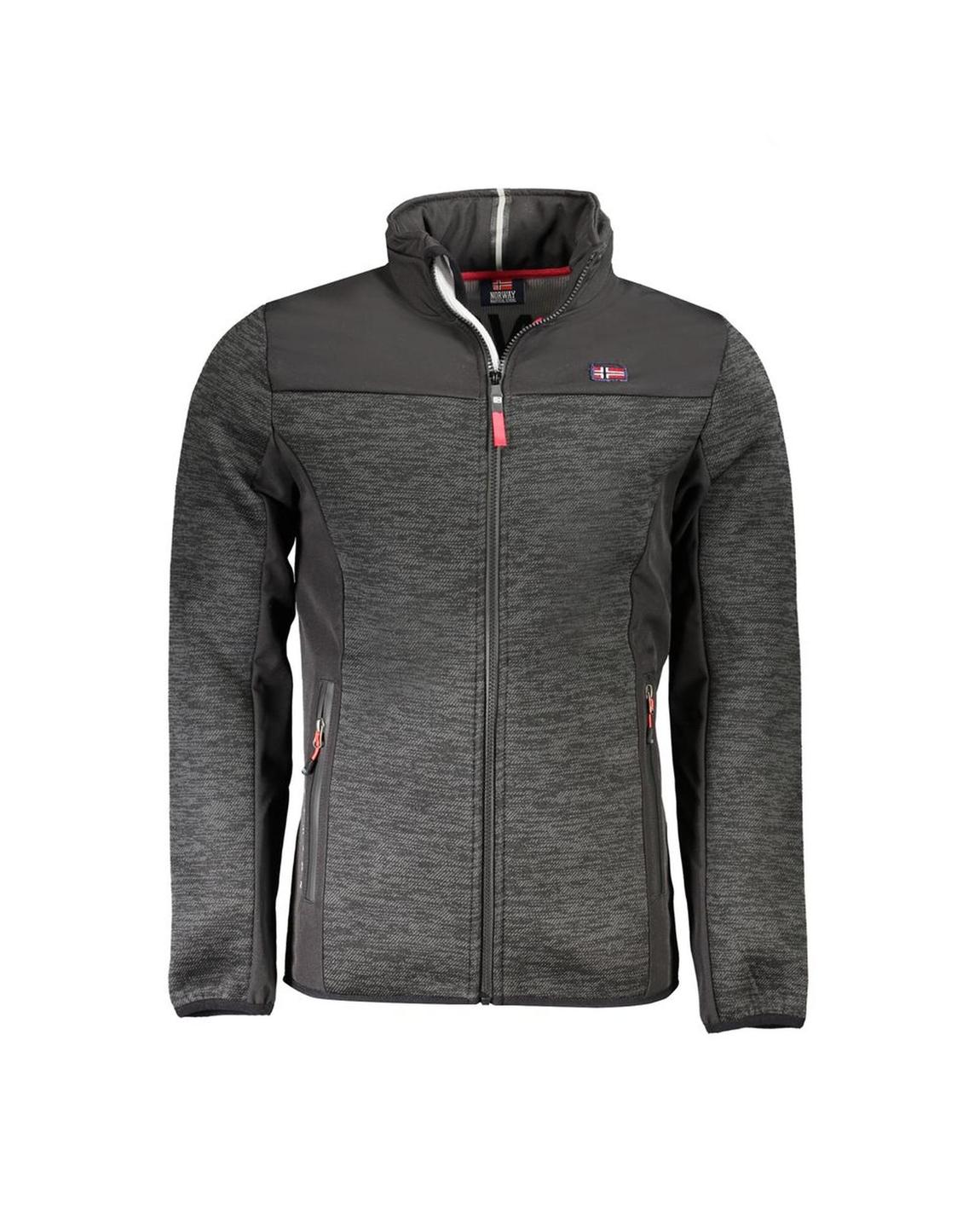 Fleece Jacket with Softshell Panels - Black main product photo