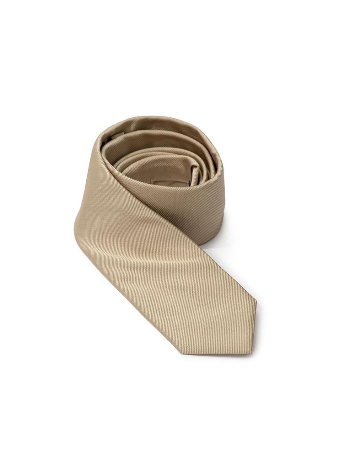 Beige Silk Tie Solid Style - Gold Ties main product photo