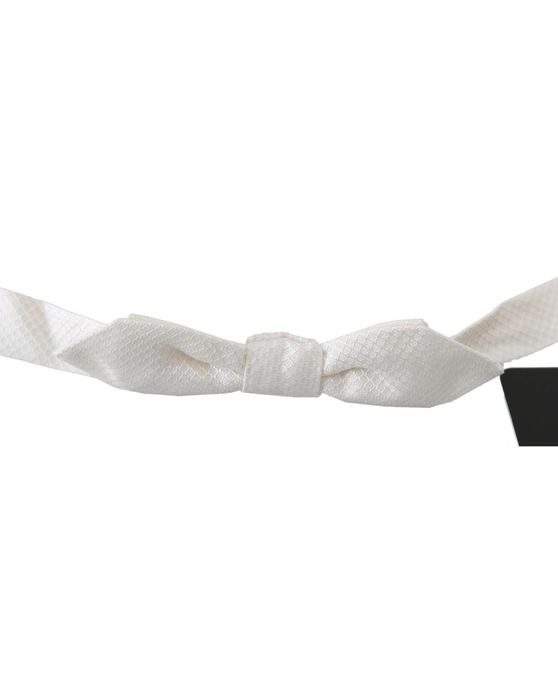 Dolce Gabbana Bow Tie White Silk Ties main product photo