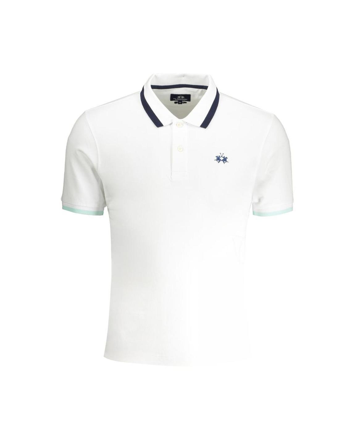 Polo Shirt Short Sleeve Piping Detail - White Polos main product photo