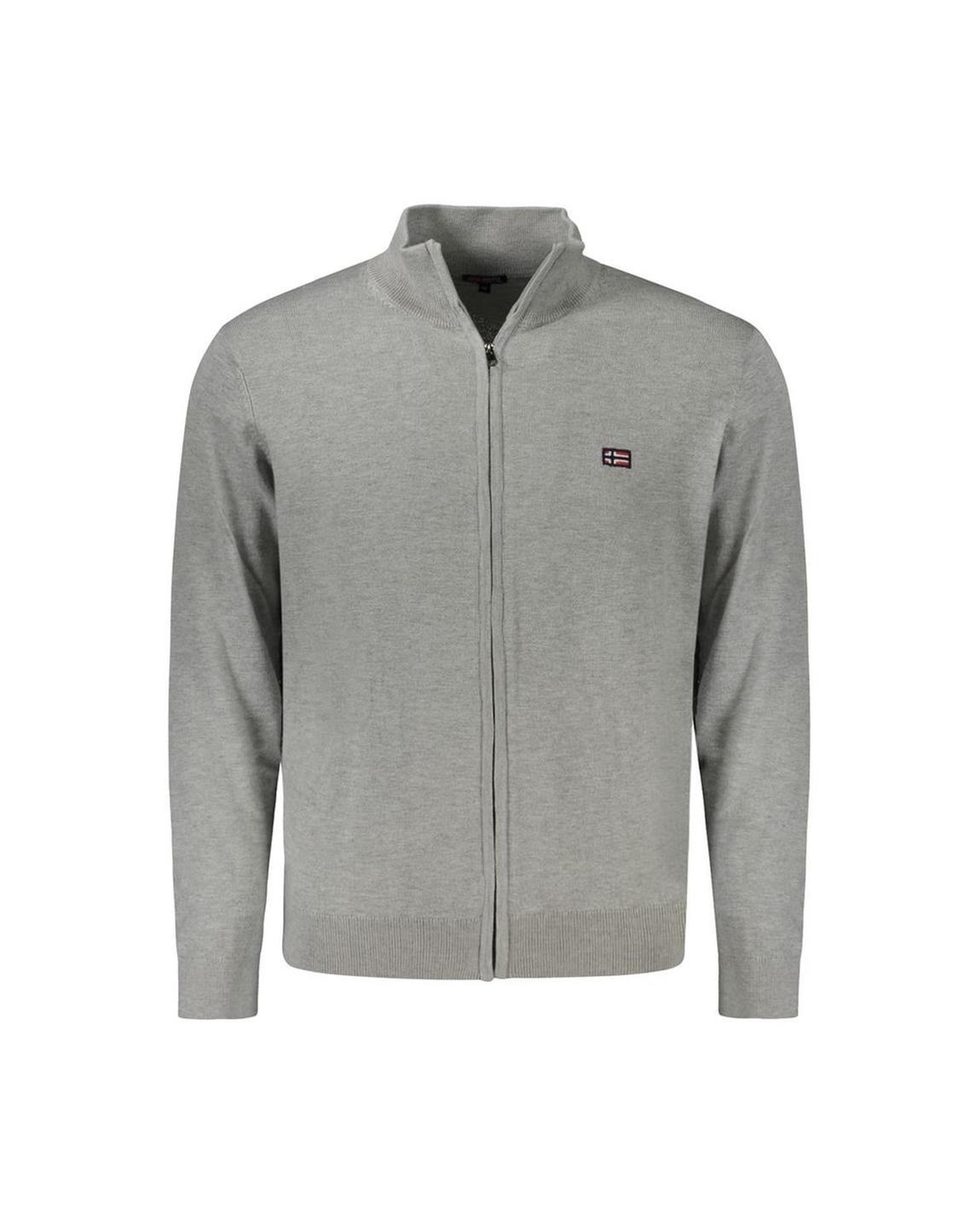 Zip Cardigan Knitwear Casual Style - Gray Sweaters main product photo