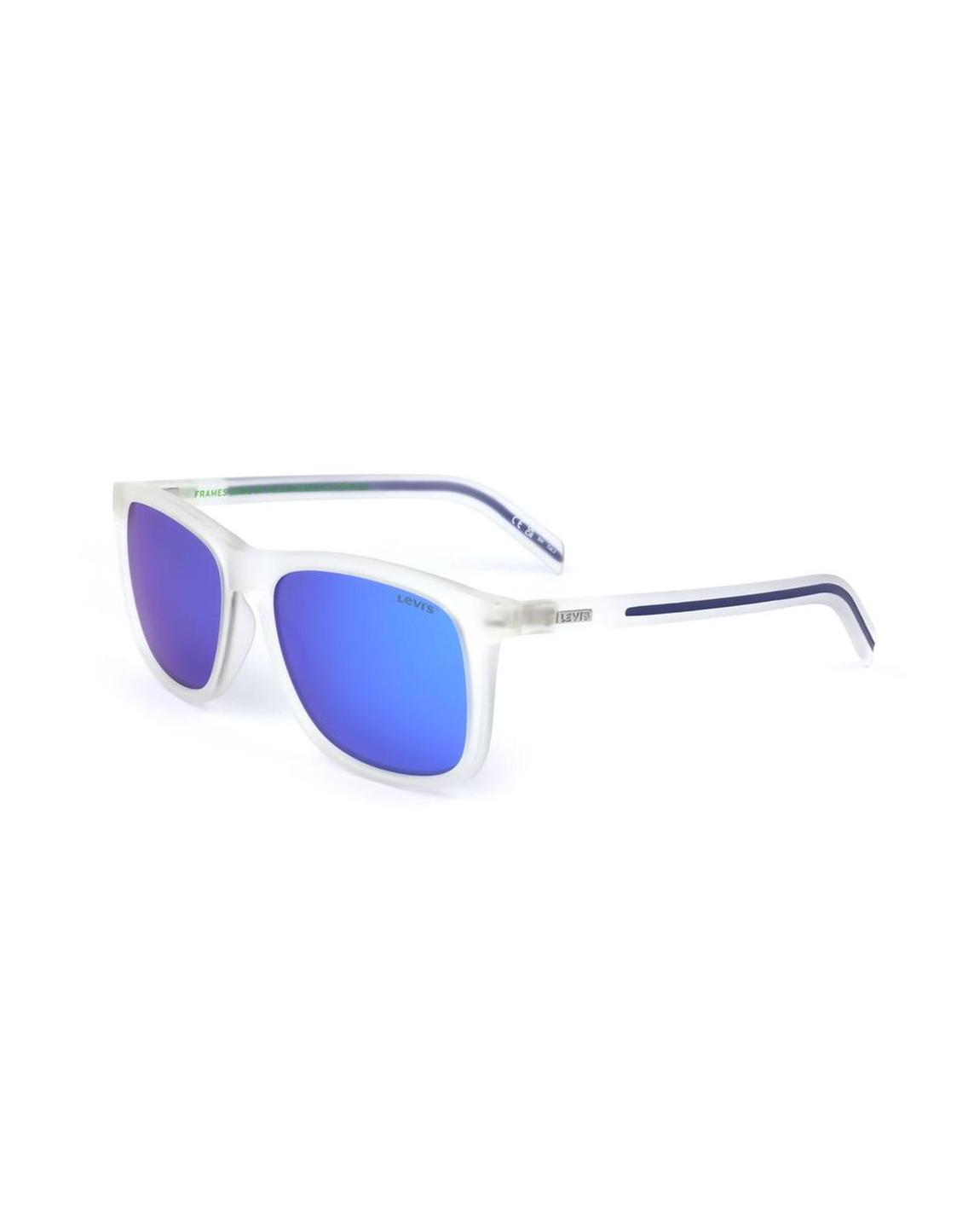 Frosted Square Blue Mirror Sunglasses - Green main product photo