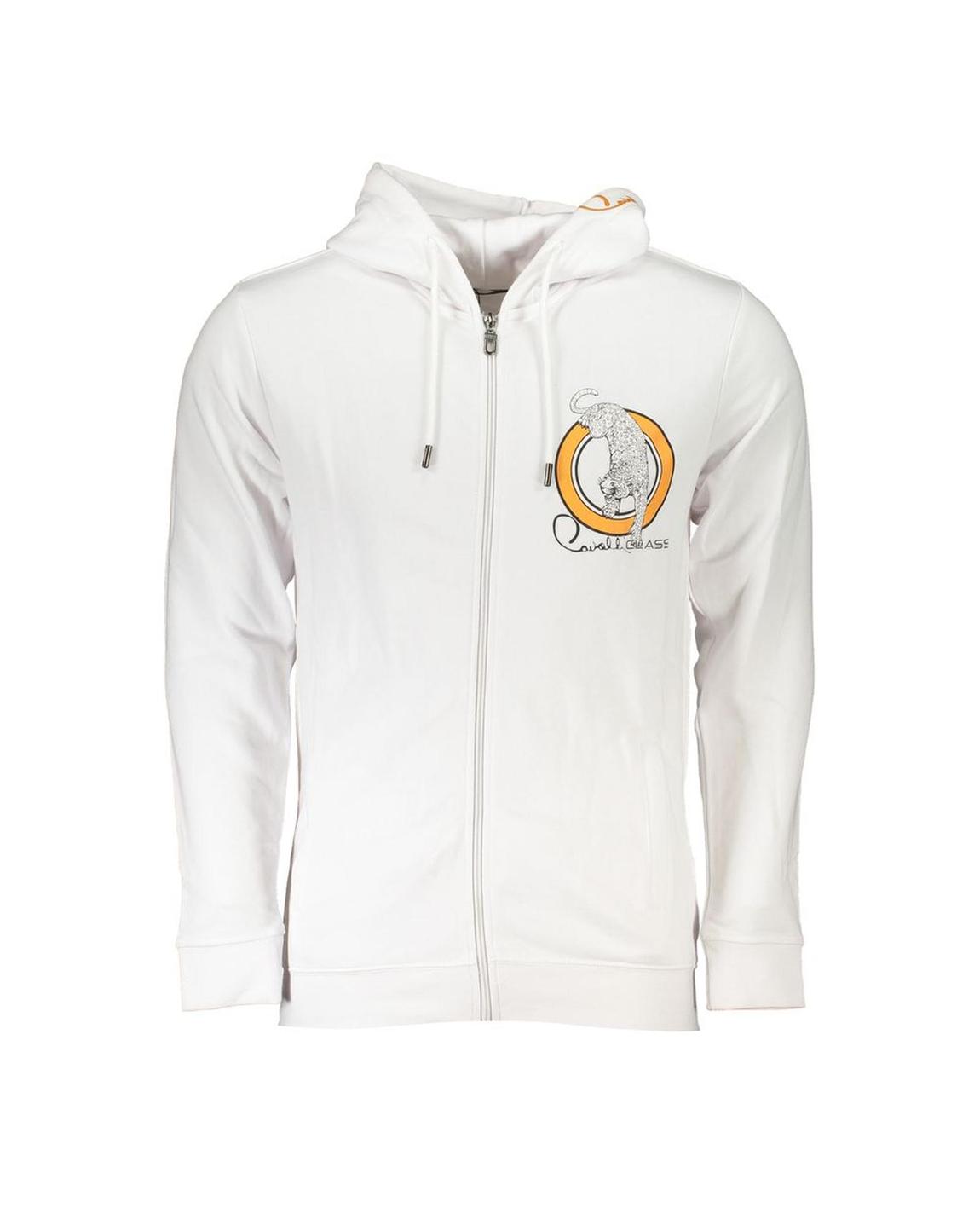 ZipUp Hoodie Tiger Graphic - White Sweaters main product photo