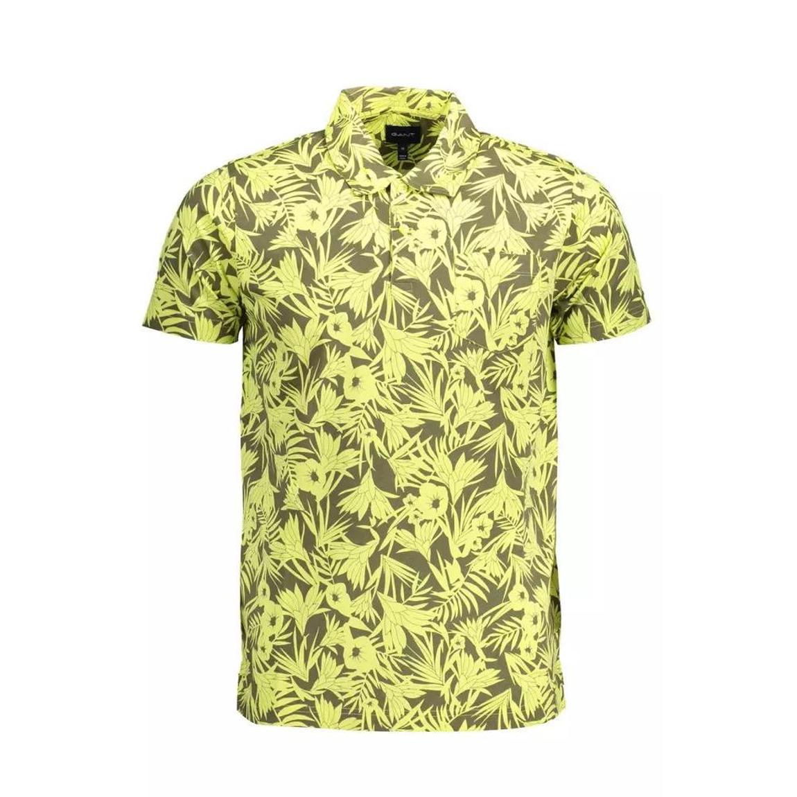 Floral Print Polo Shirt Short Sleeve - Yellow main product photo