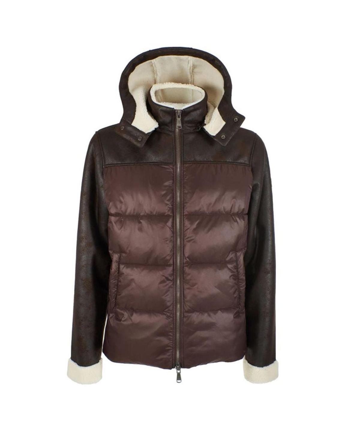 Hooded Puffer Jacket Brown main product photo