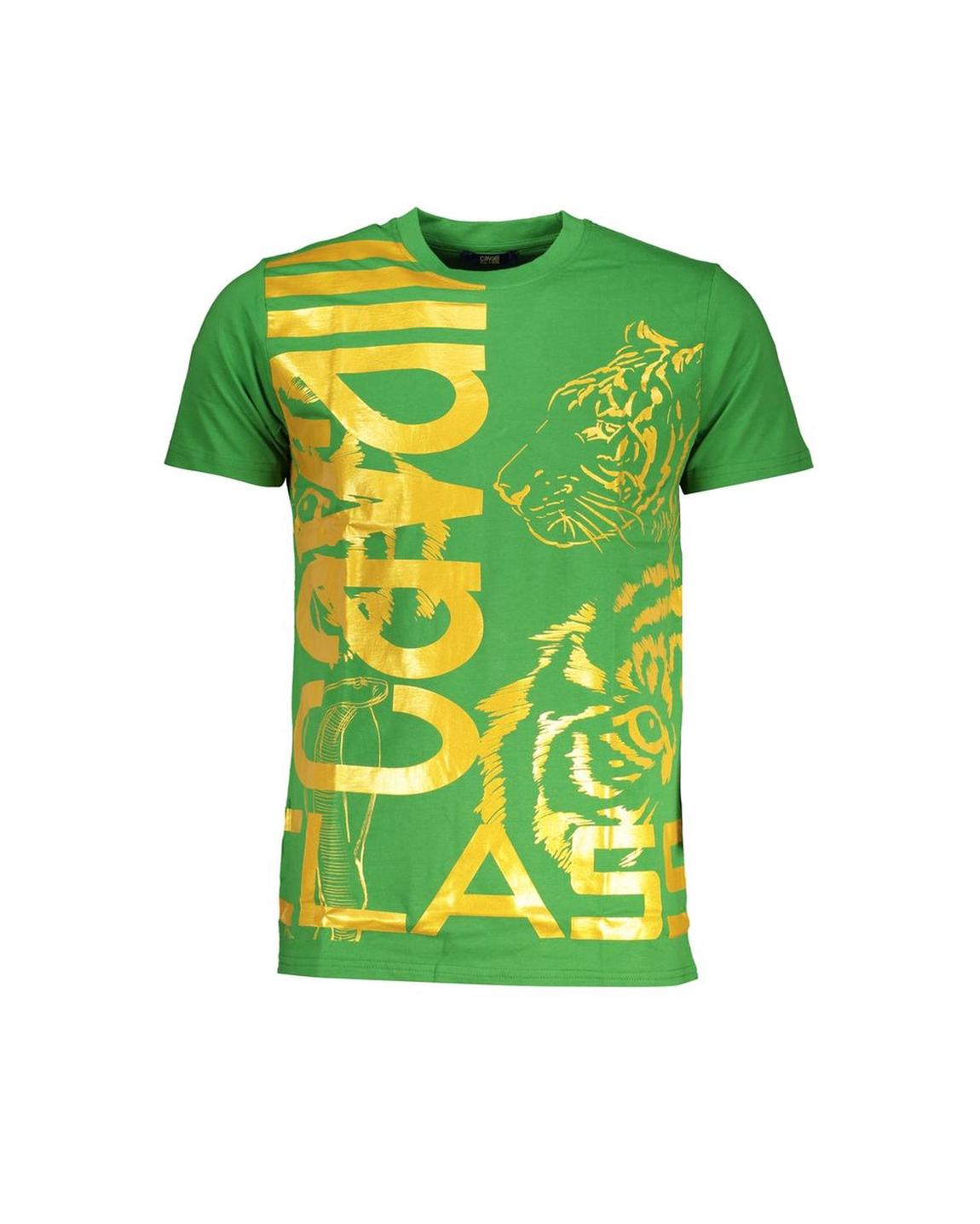 Tiger Print TShirt Gold Tiger - Green T-Shirts main product photo