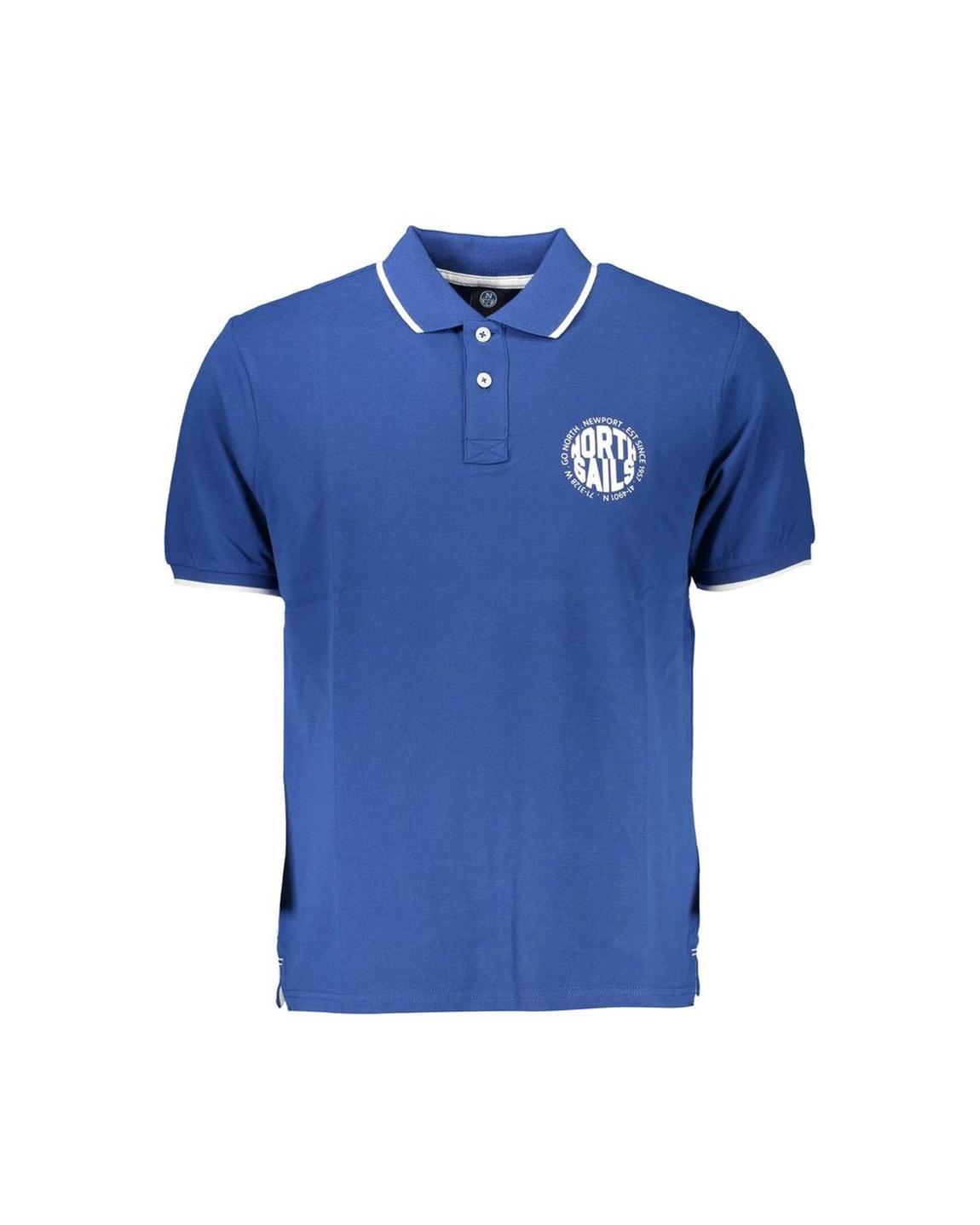 Classic Polo Shirt Short Sleeve Tipped Collar - Blue main product photo