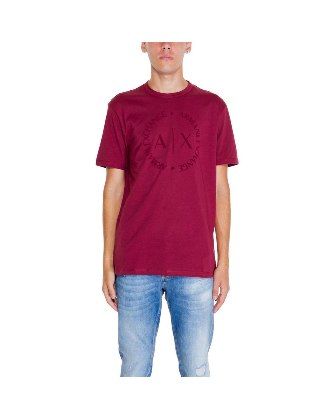 Embroidered Logo Crew Neck Tee - Bordeaux T-Shirts main product photo