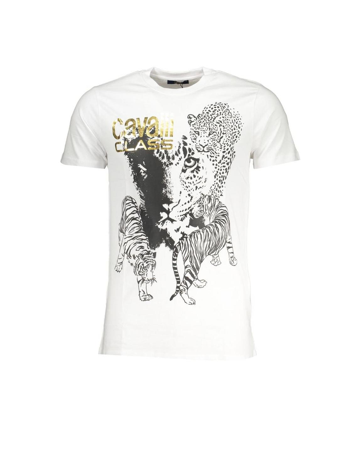 Animal Print Tee Short Sleeve Crew Neck - White T-Shirts main product photo