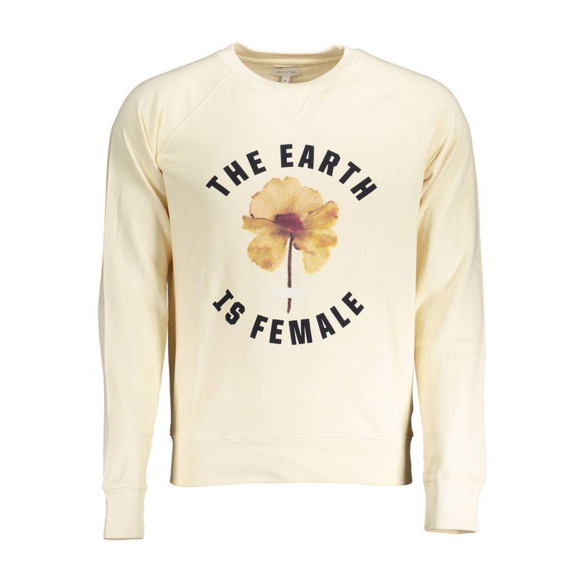 Flower Graphic Crewneck Sweatshirt - Beige Sweaters main product photo