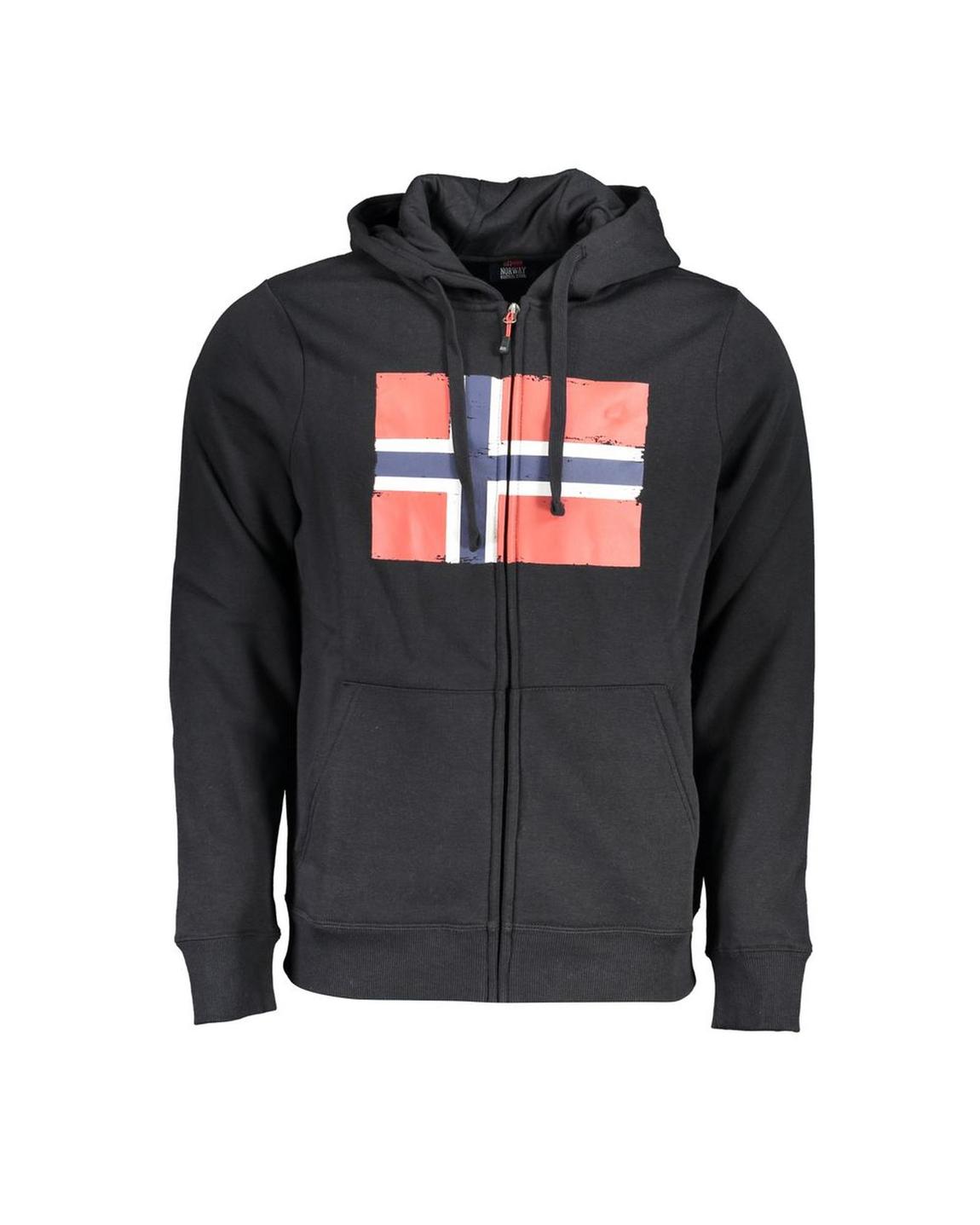 Norway Flag ZipUp Hoodie - Black Sweaters main product photo