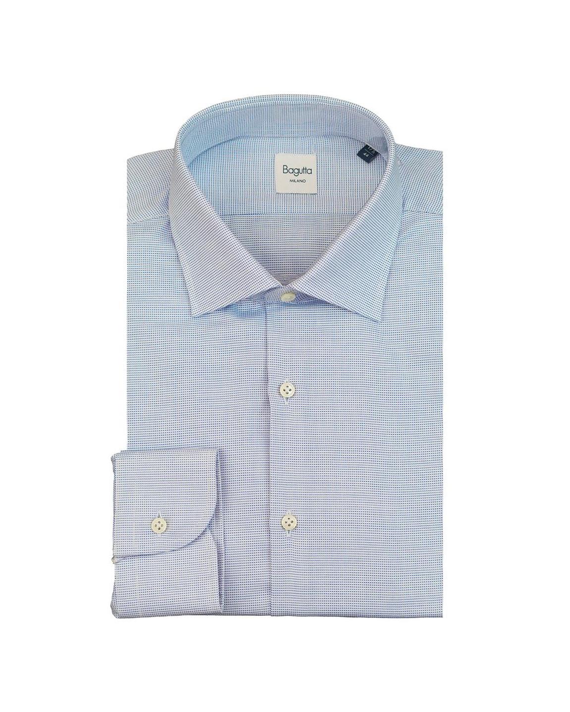 Slim Fit Dress Shirt Textured Cotton - Blue main product photo