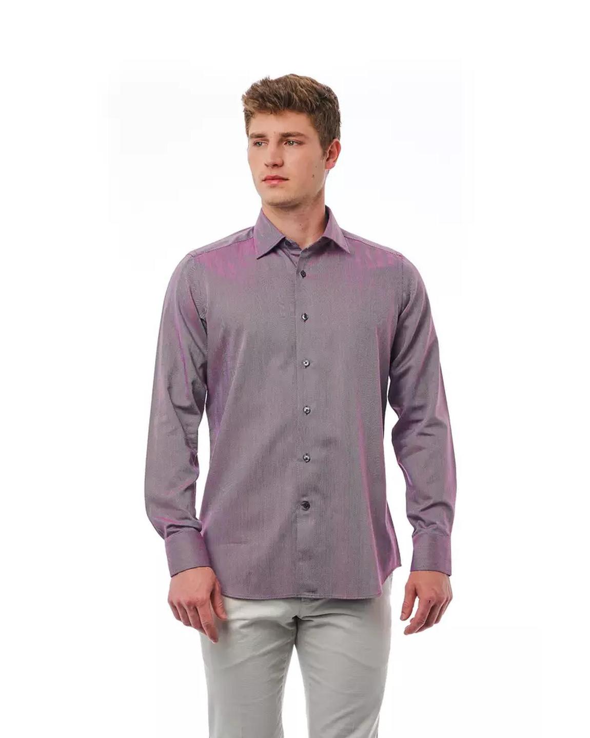 Long Sleeve Dress Shirt - Burgundy main product photo
