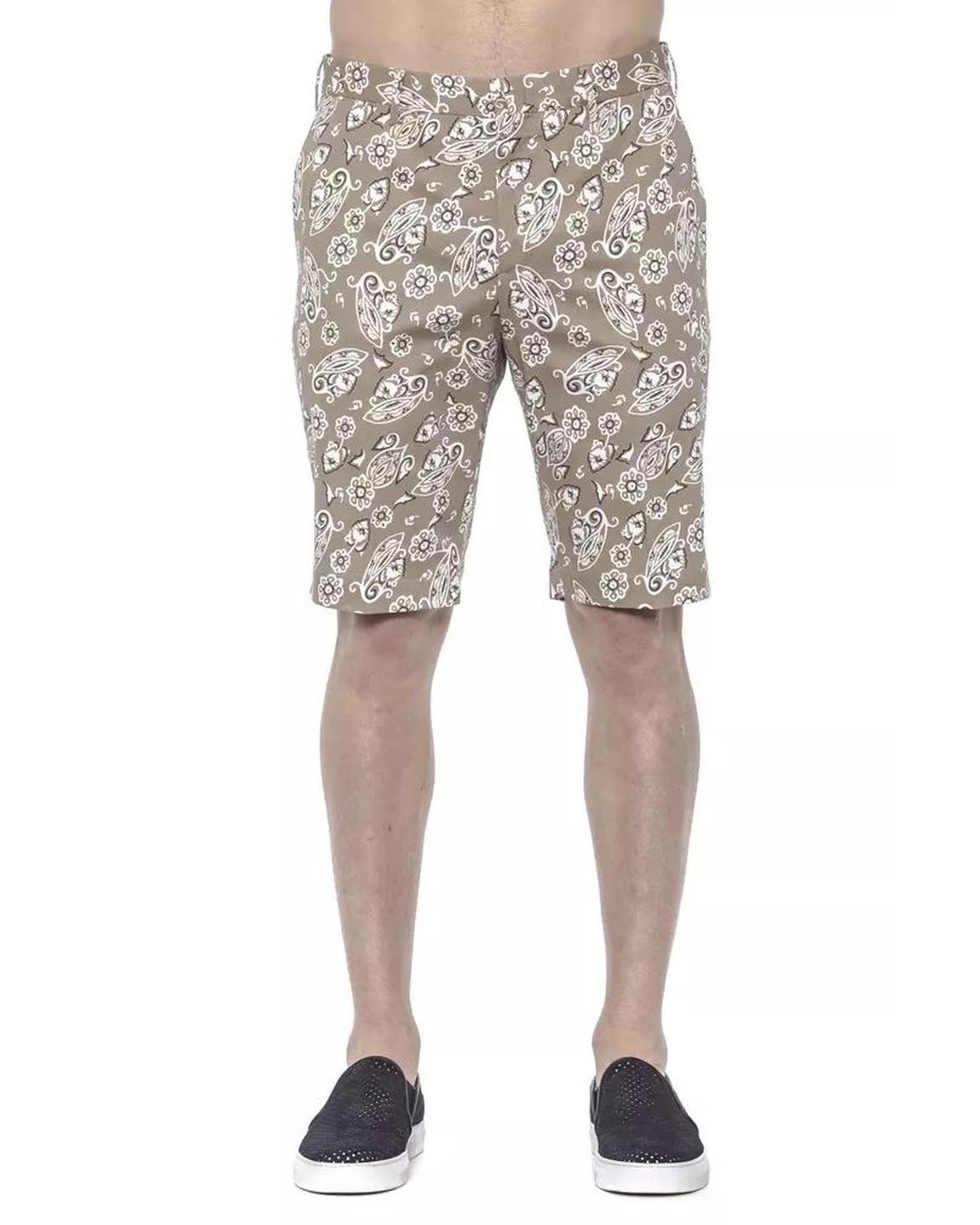 Paisley Print Summer Shorts Model PT20811 - Beige main product photo