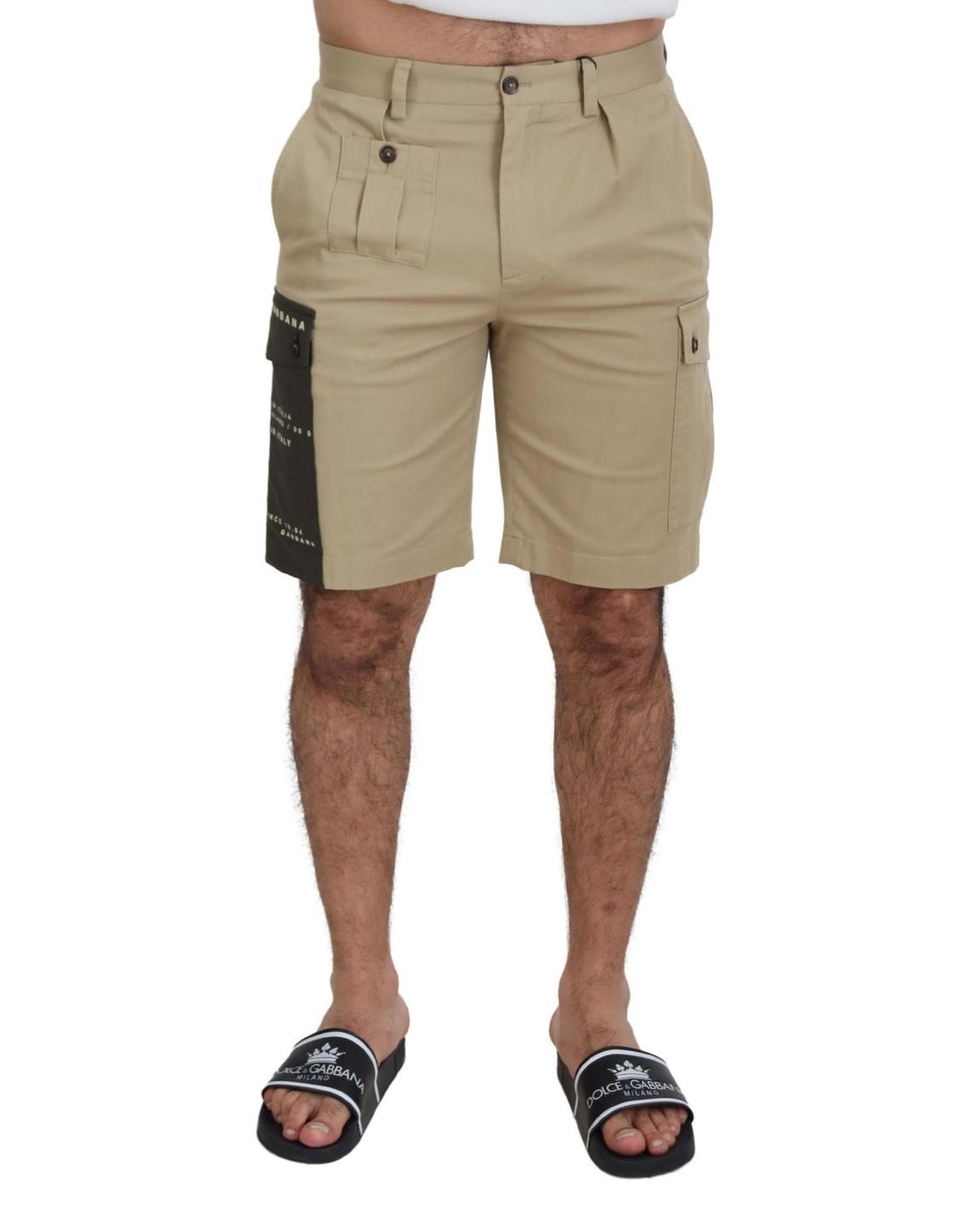 Beige Cargo Shorts Model main product photo