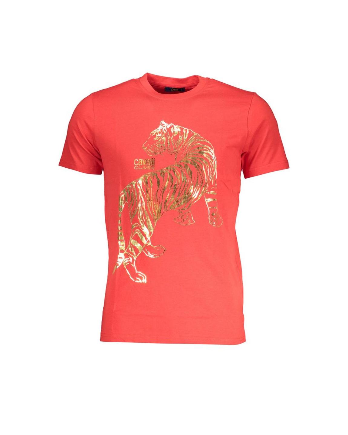 Tiger Print Tee Short Sleeve Crew - Red T-Shirts main product photo
