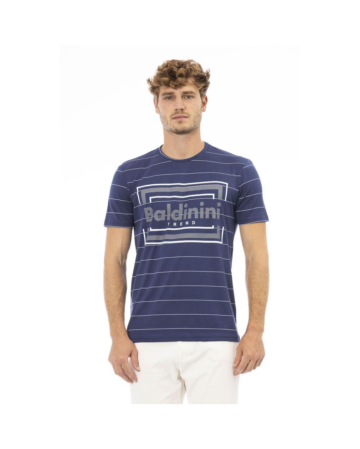 Striped Crew Neck TShirt- Blue T-Shirts main product photo