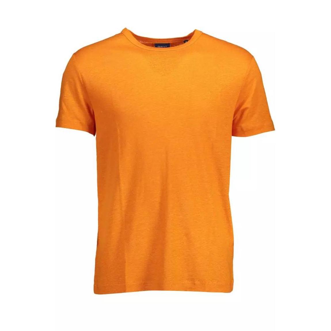 Linen Short Sleeve Crew Neck Tee - Orange T-Shirts main product photo