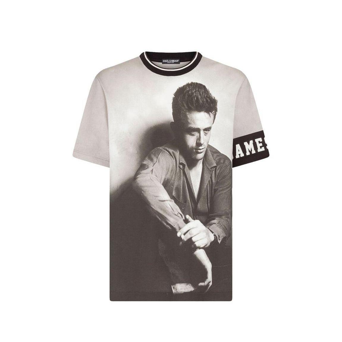 James Dean Print Cotton T-Shirt - Black main product photo