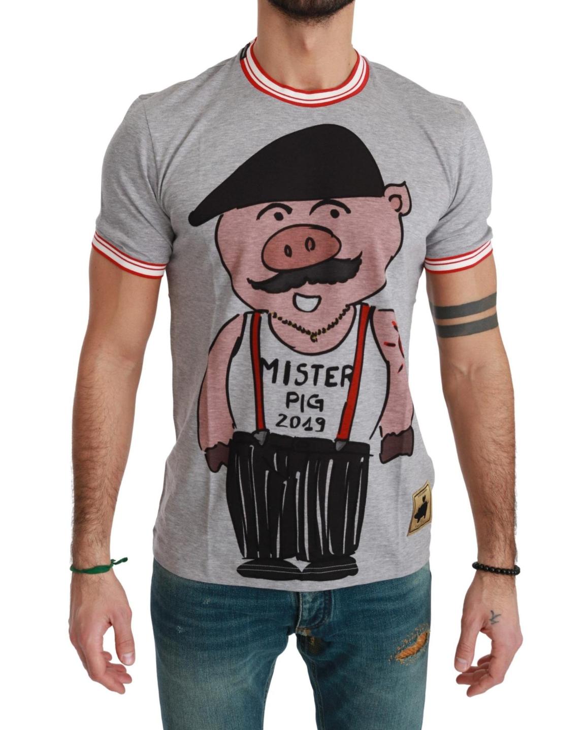 Mister Pig Graphic Tee Short Sleeves - Gray T-Shirts main product photo