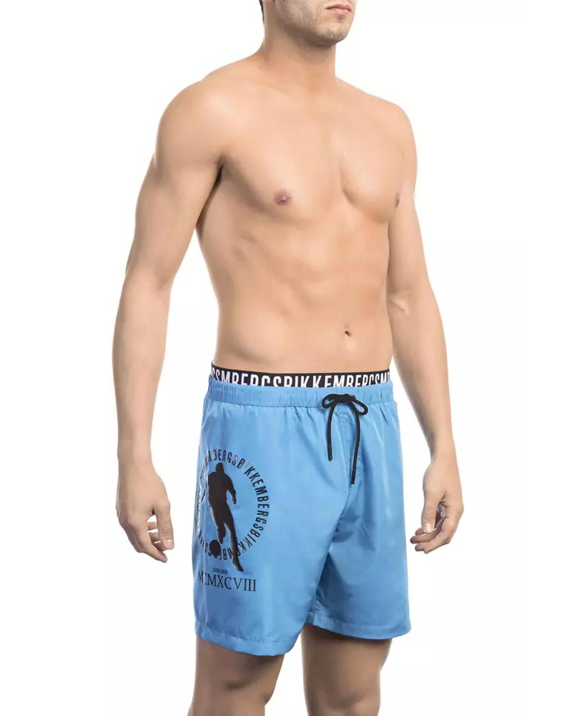 Swim Trunks Graphic Print - Light Blue Swimwear main product photo