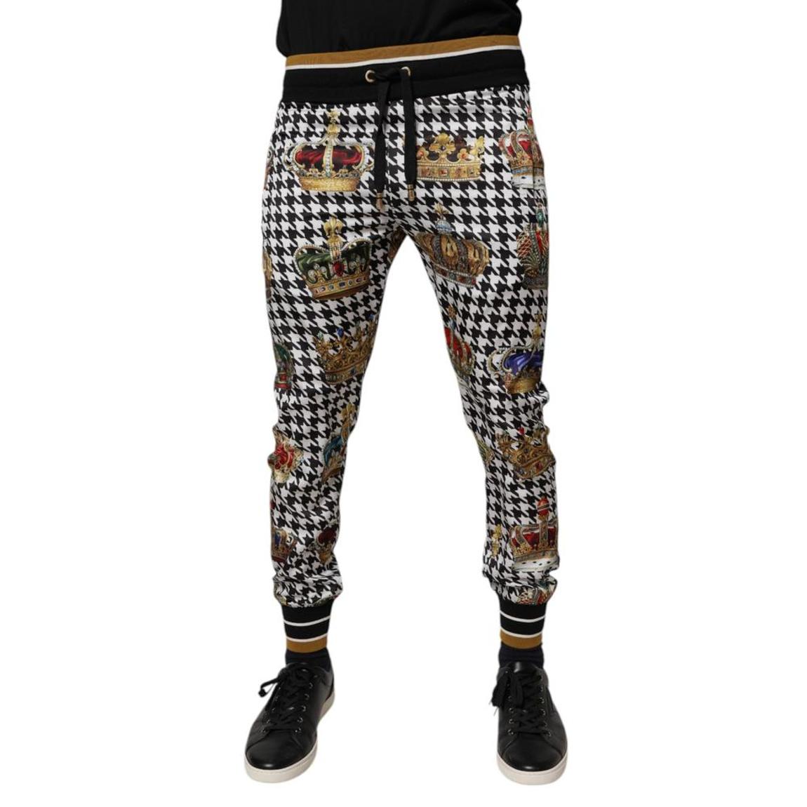 Crown Print Houndstooth Pants - Multicolor Jeans main product photo