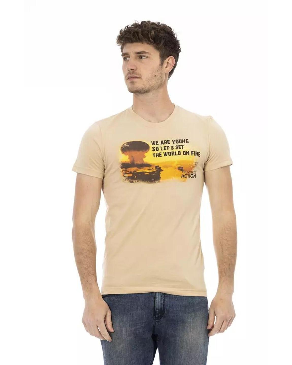 Casual Graphic Tee Model TR22673 - Beige T-Shirts main product photo