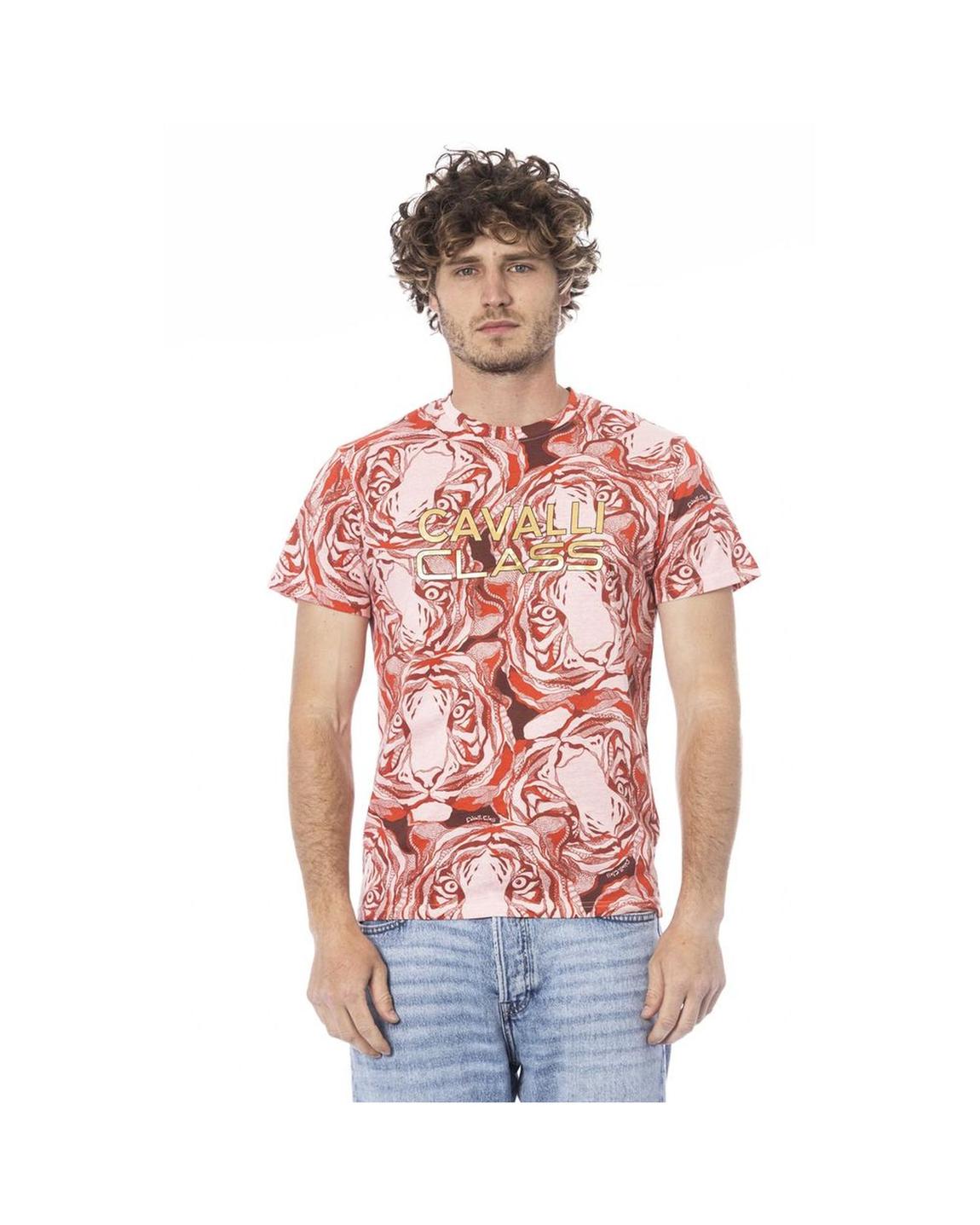 Tiger Print Tee Crew Neck CA24345 - Red T-Shirts main product photo