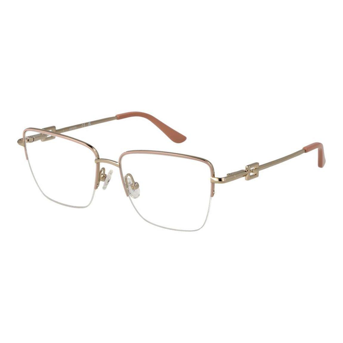 Butterfly Half-Rim Metal Optical Frames with Demo Glasses Wo - Pink main product photo