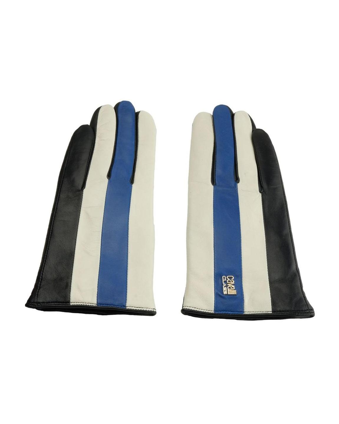Leather Gloves Multicolor Stripe Wo - Blue main product photo