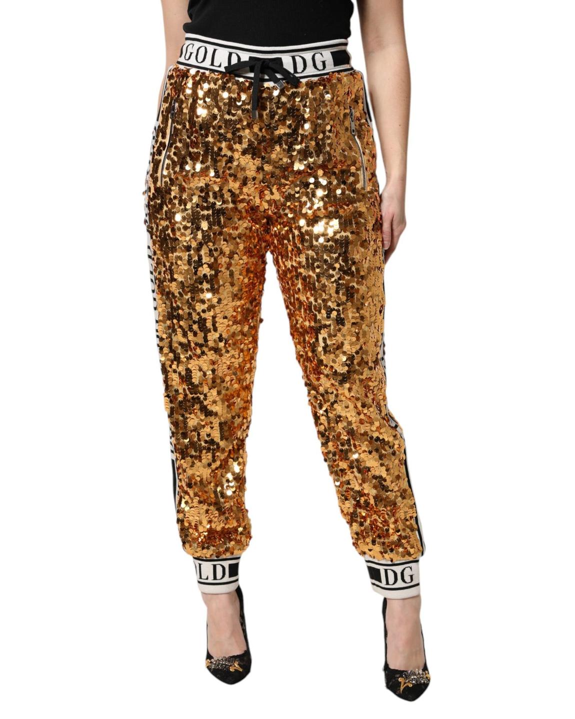 Sequin Joggers Party Wear - Gold Jeans main product photo