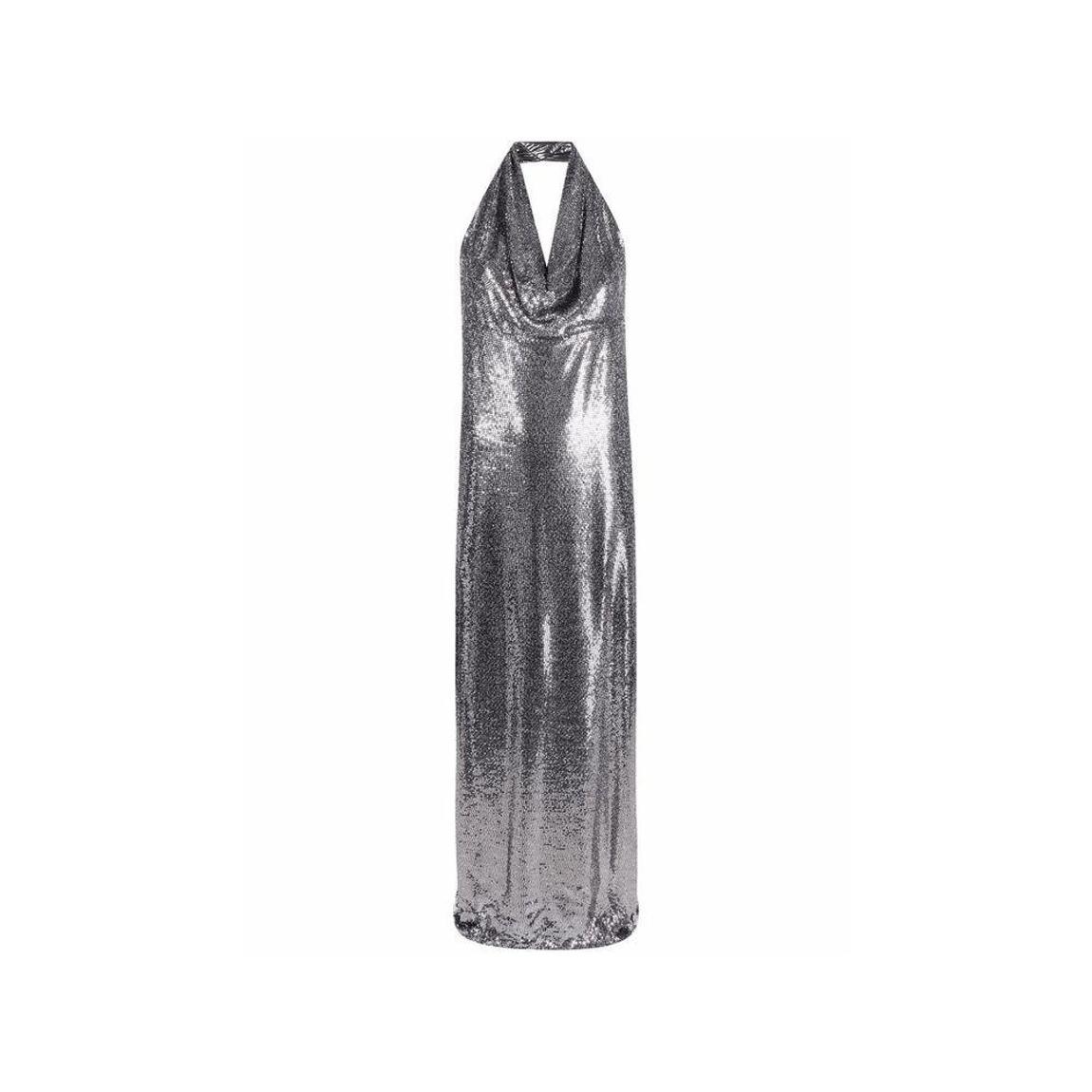 Sequin-Embellished Sleeveless Long Dress with Bow Detail Wo - main product photo