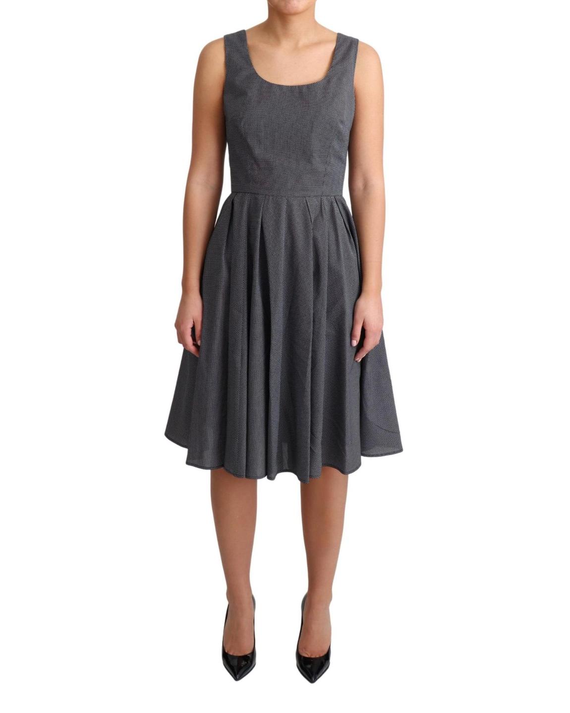 Dolce Gabbana ALine Dress Printed Cotton Wo - Black Dresses main product photo