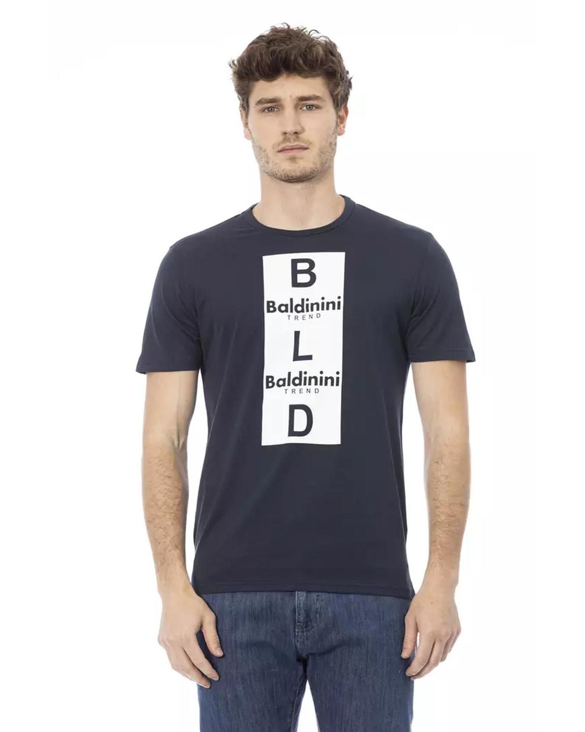 Short Sleeve Crew Neck Graphic Tee - Blue T-Shirts main product photo