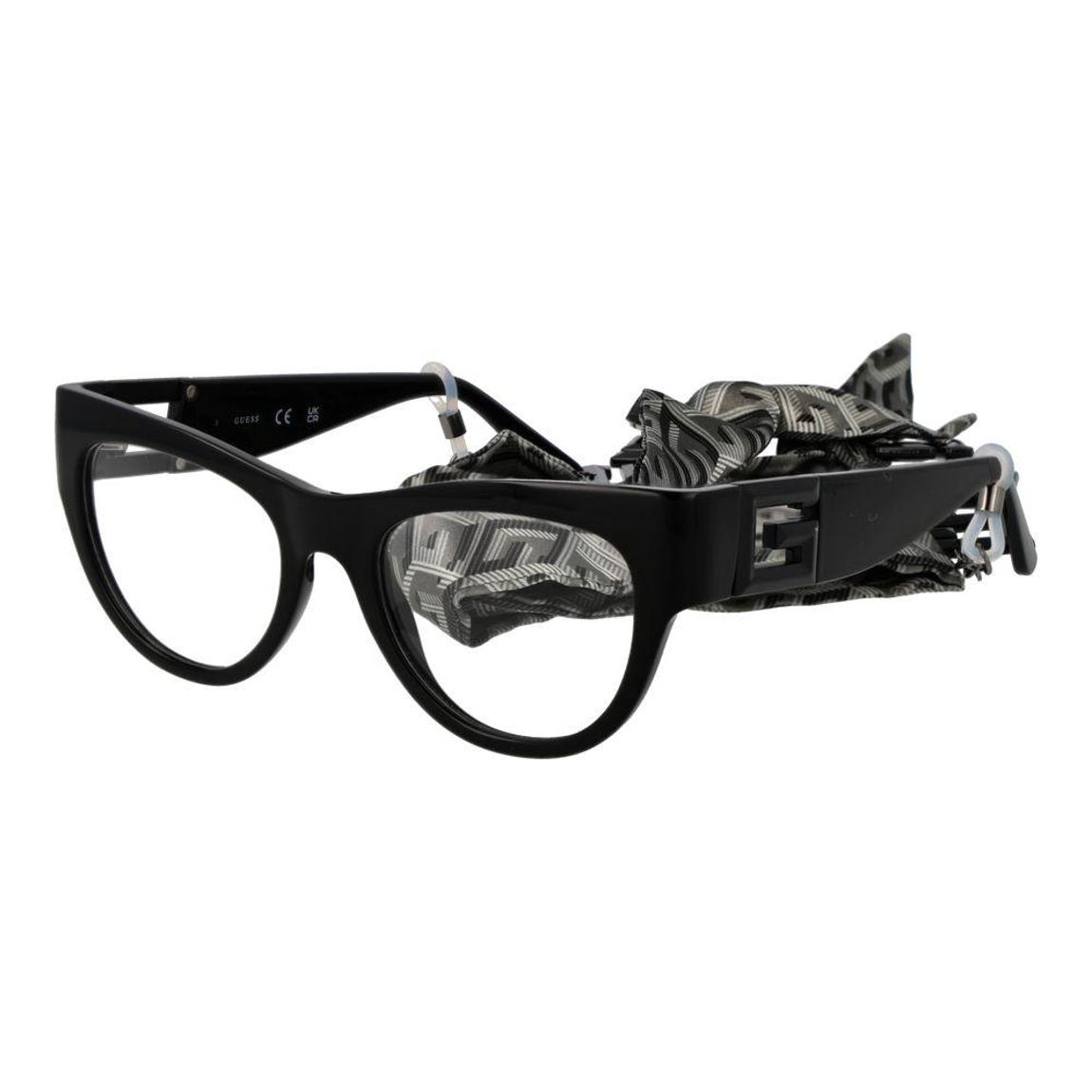 Cat Eye Full-Rim Optical Frames with Eyewear Chain Wo - Black main product photo