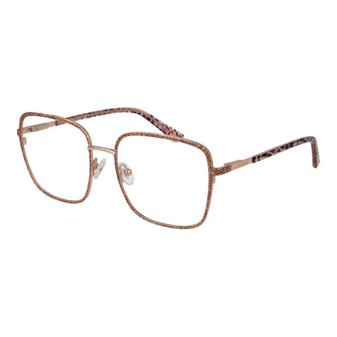 Full-Rim Metal Square Optical Frames with Demo Glasses Wo - Rose main product photo