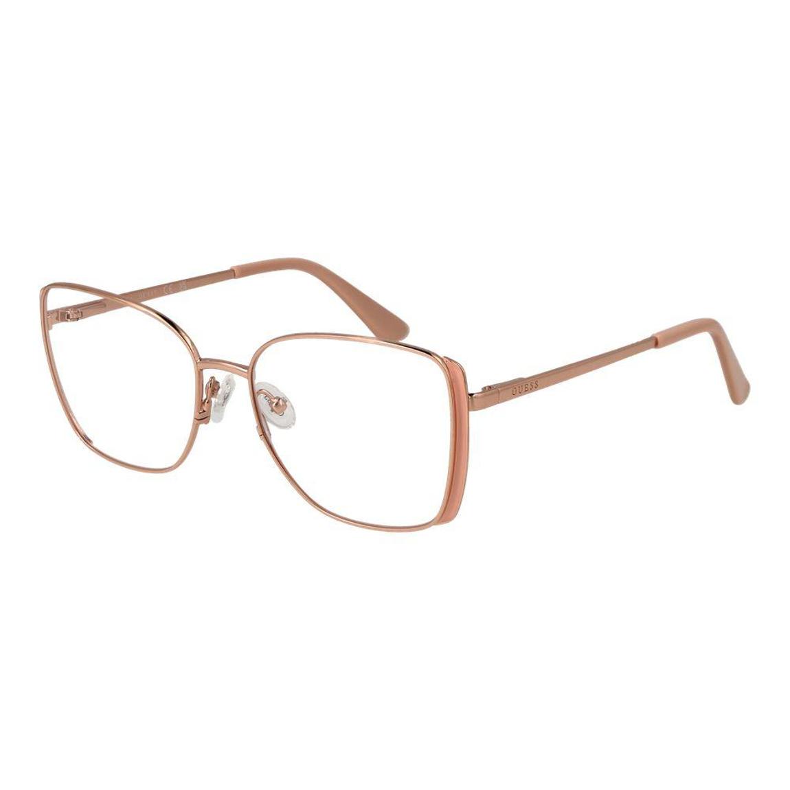 Full-Rim Square Metal Optical Frames with Demo Glasses Wo - Rose main product photo