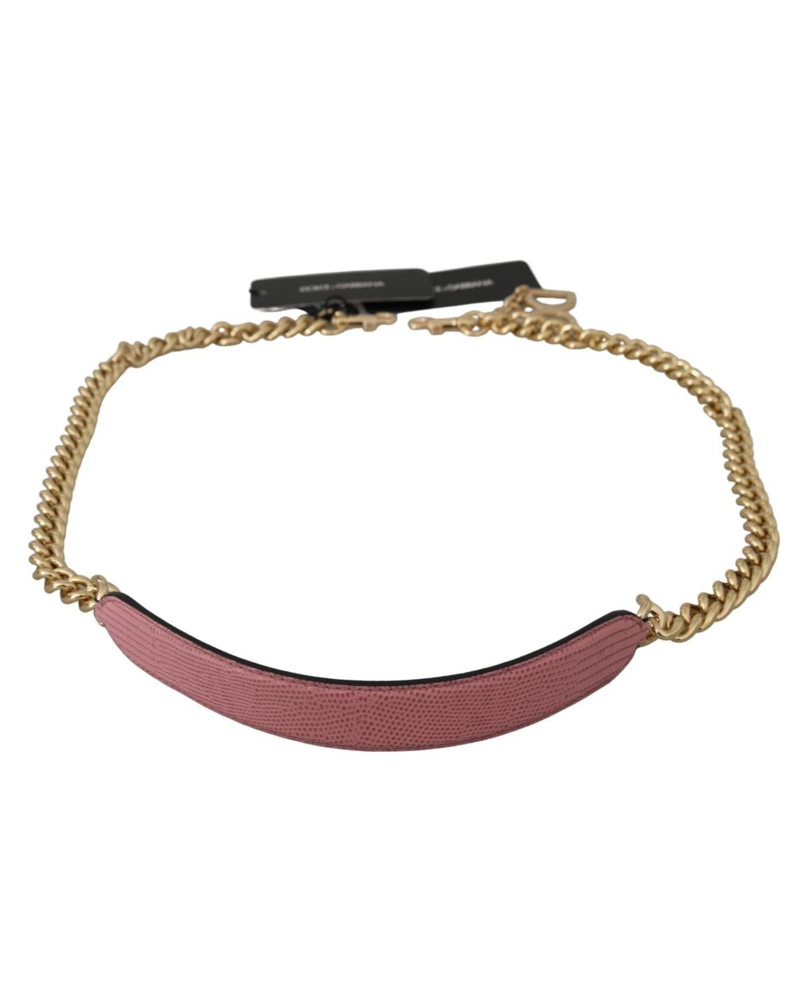 Dolce Gabbana Chain Belt Pink Leather Wo Miscellaneous Accessories main product photo