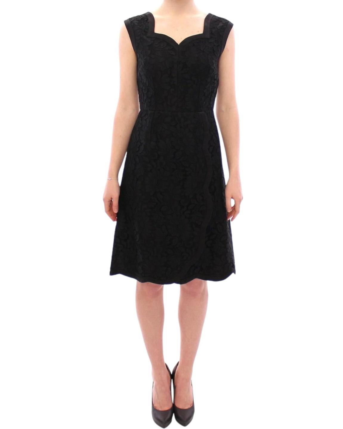 Lace Aline Dress Sweetheart Neck Wo - Black Dresses main product photo