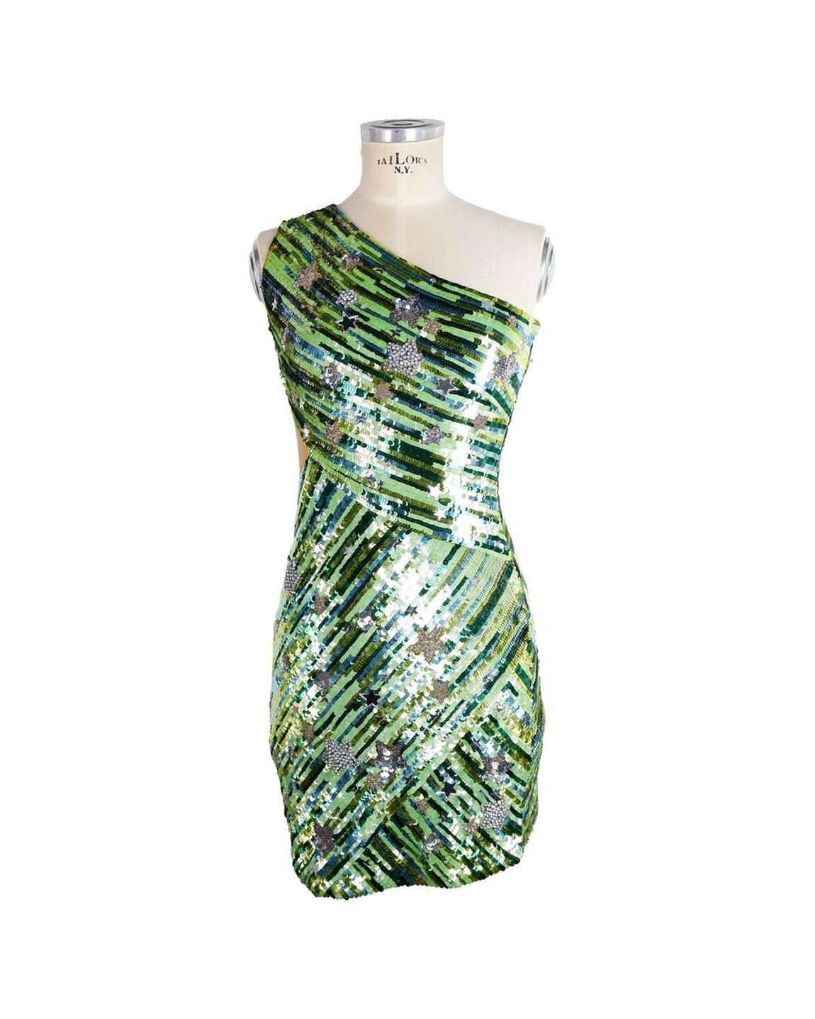 Sequin Mini OneShoulder Dress Wo - Green Dresses main product photo