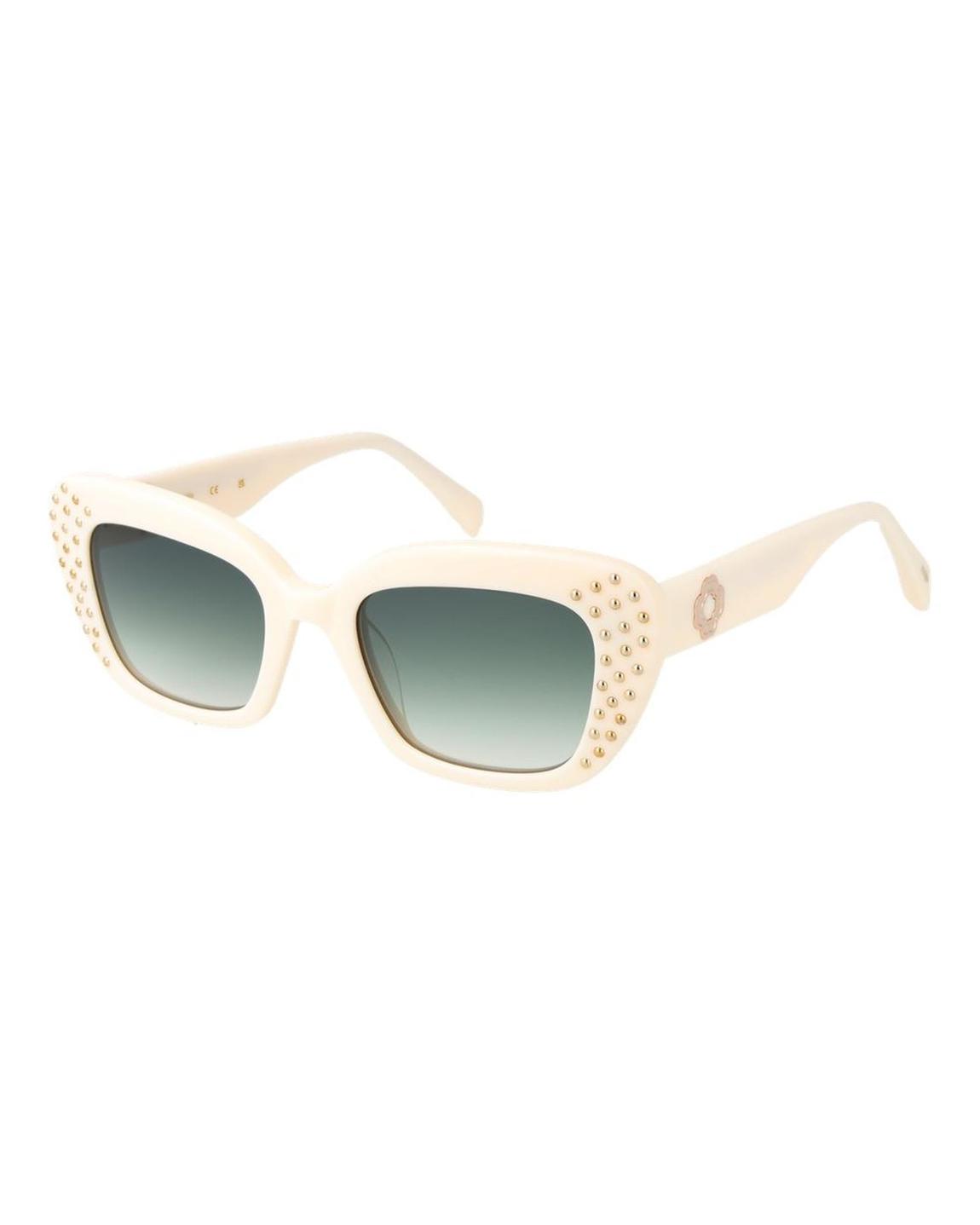 Studded CatEye Sunglasses Wo - Cream main product photo