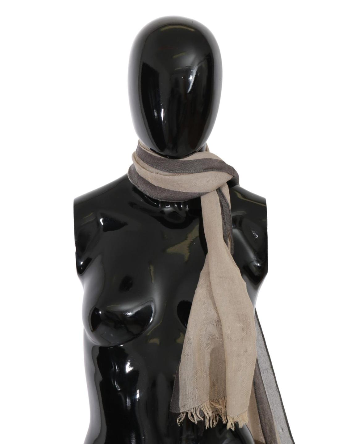 Costume National Scarf Beige Gray Stripes Wo Scarves main product photo