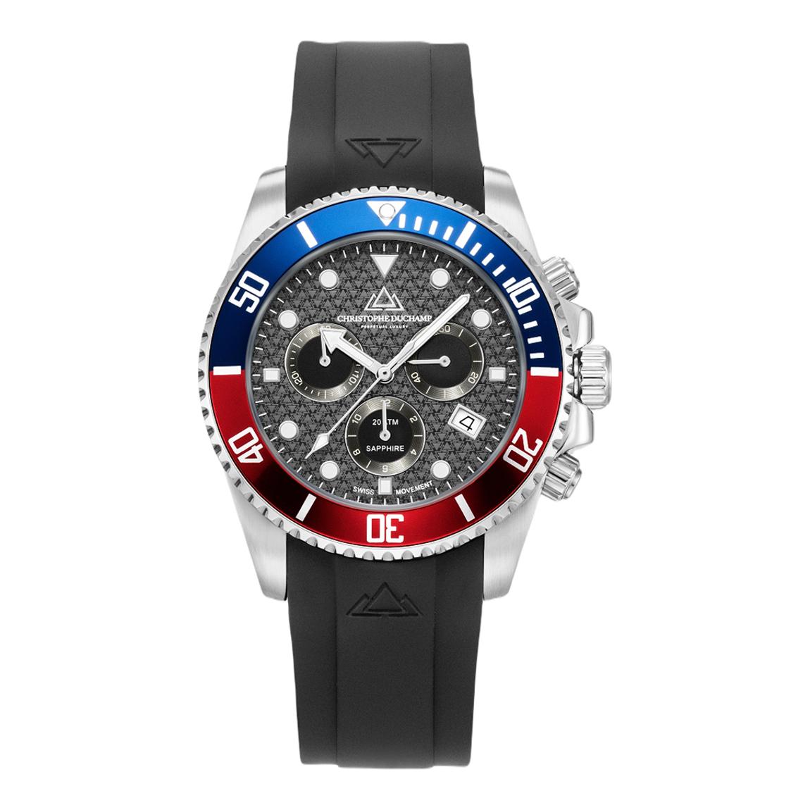 Men's Marine Chrono Black Dial with Red & Blue Bezel Watch 42mm main product photo