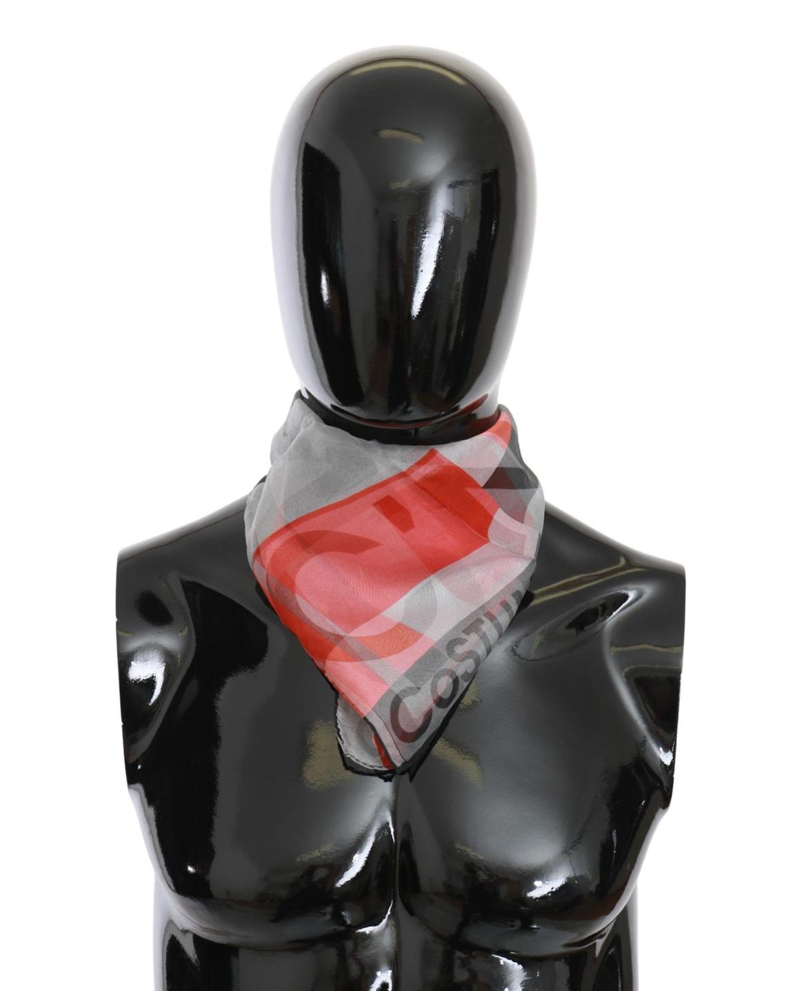 Costume National Silk Scarf GrayRed Wo Scarves main product photo