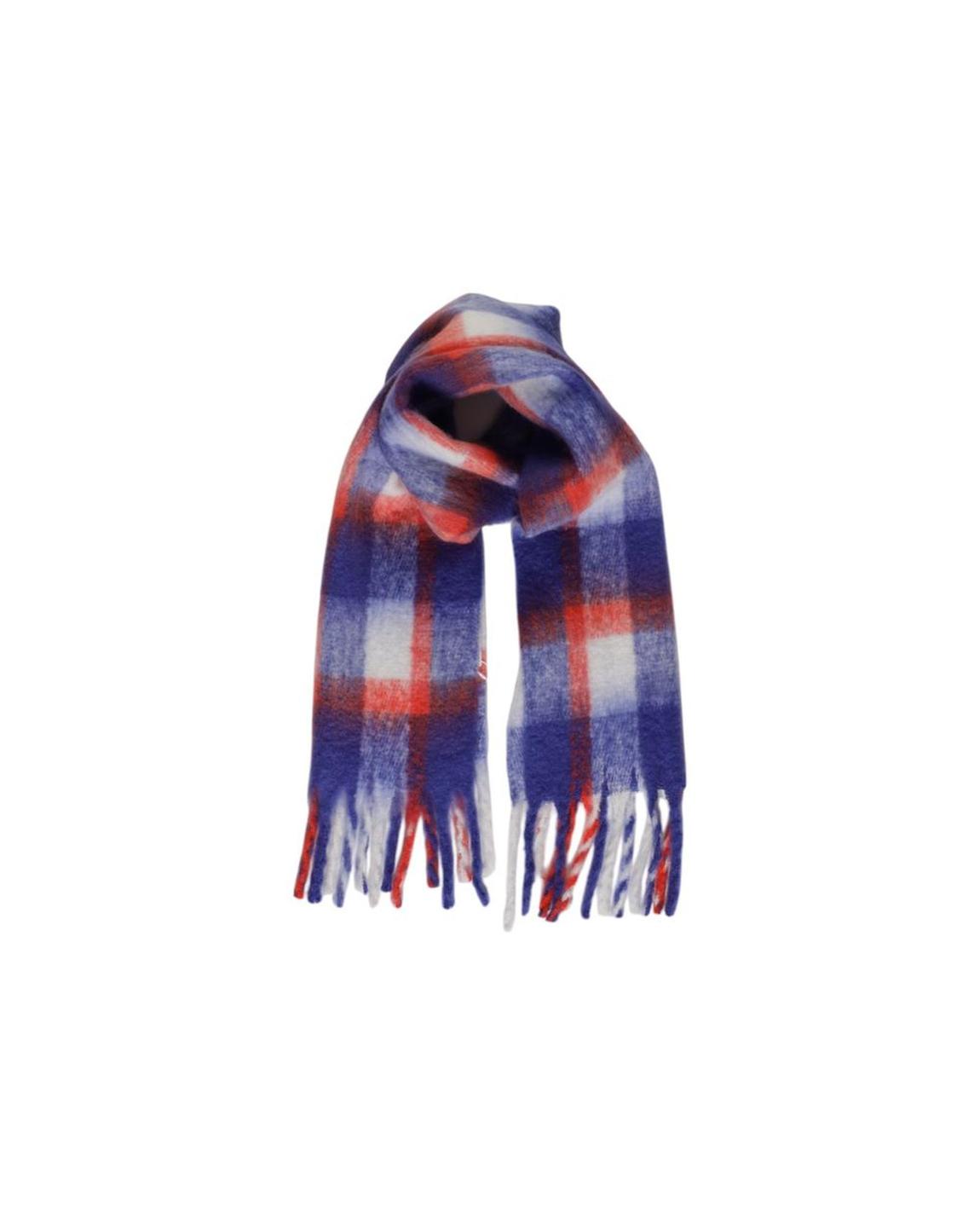 Check Scarf Fringed Ends Model Wo - Purple Scarves main product photo