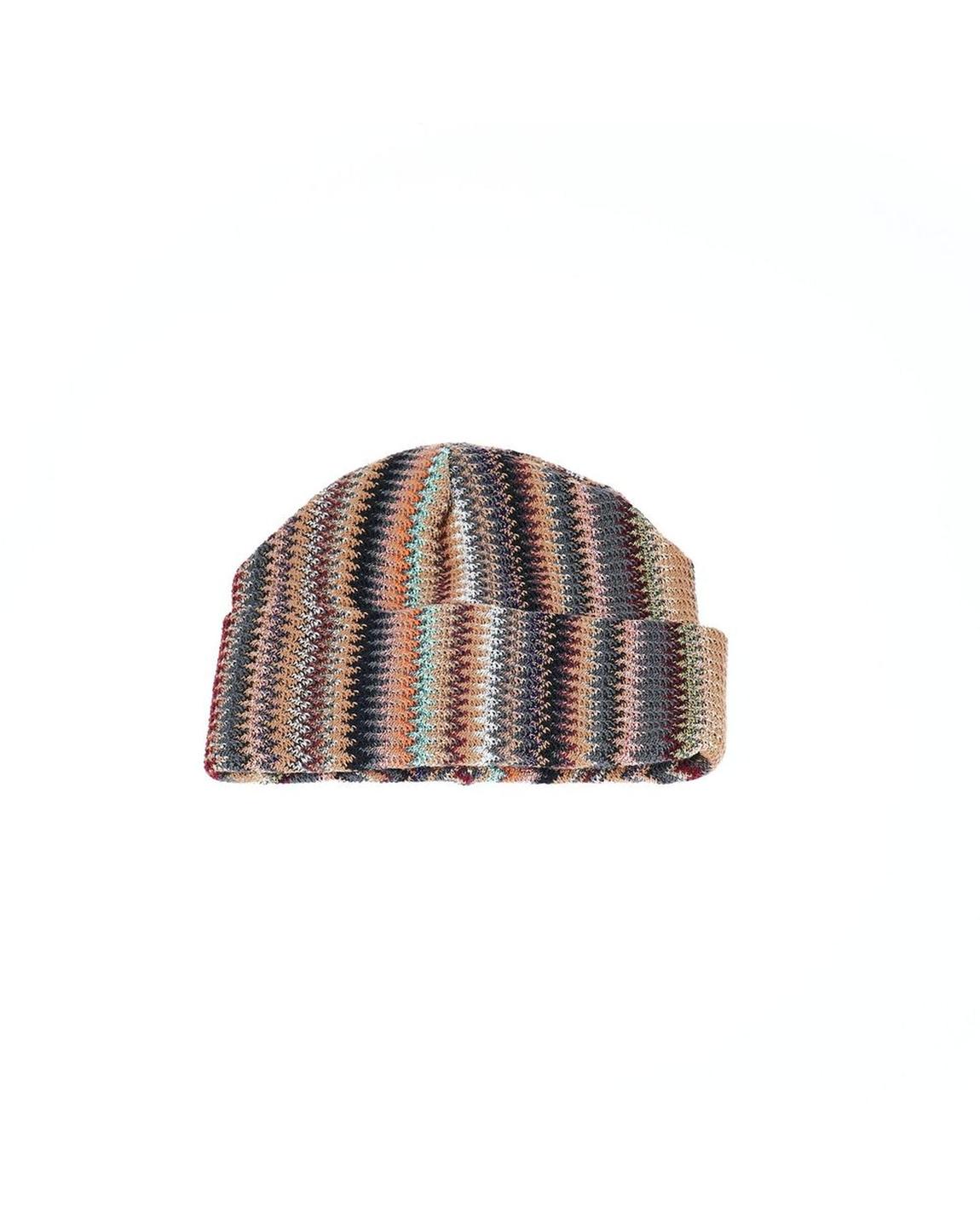 Striped Knit Beanie Hat Wo - Multicolor main product photo